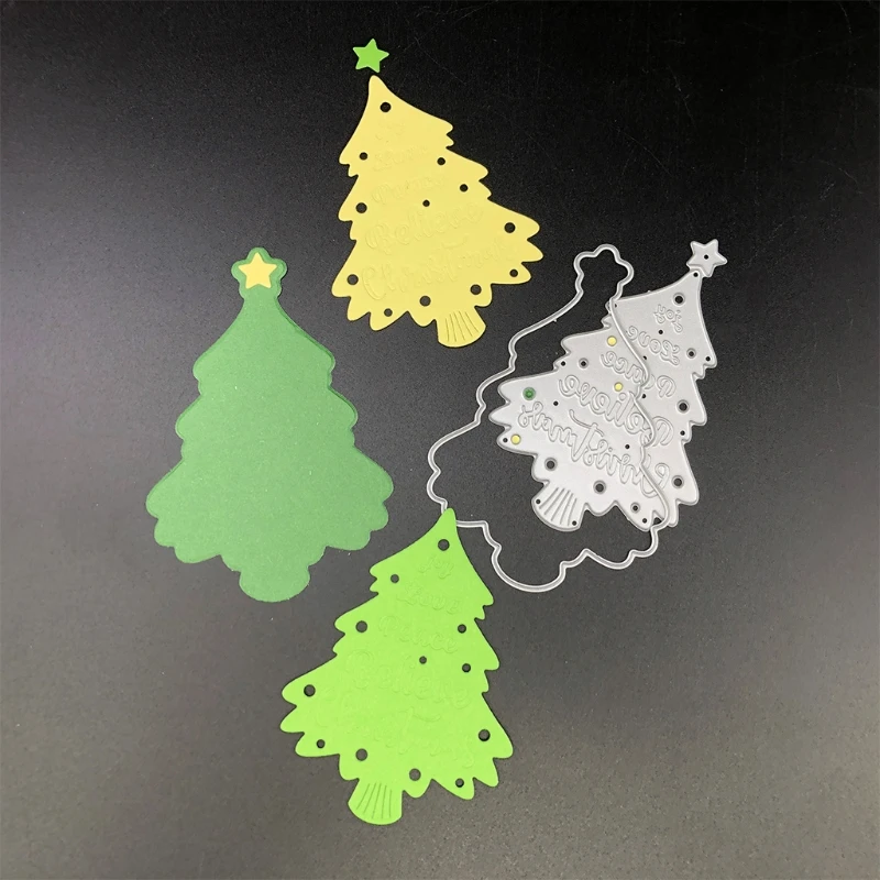 

DIY Christmas Tree Printing Carbon Steel Mould, Clear Stamp Embossing Mold for Paper Card and Craft Gift Making