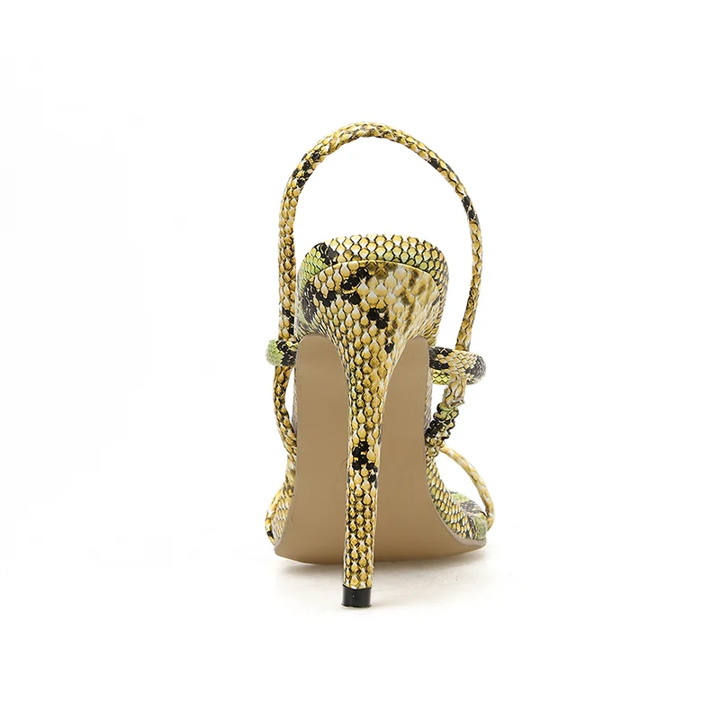 

Gladiator Leopard Shoes Fashion Women High Heels Sexy Open Toe Thin Heel Women Pumps Serpentine Shoes Ladies Stiletto Sandals