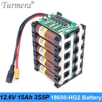 turmera 12v 15ah lithium battery 18650 hg2 3000mah 3s5p 12 6v with 3s 40a bms for e scooter and uninterrupted power supply 12v