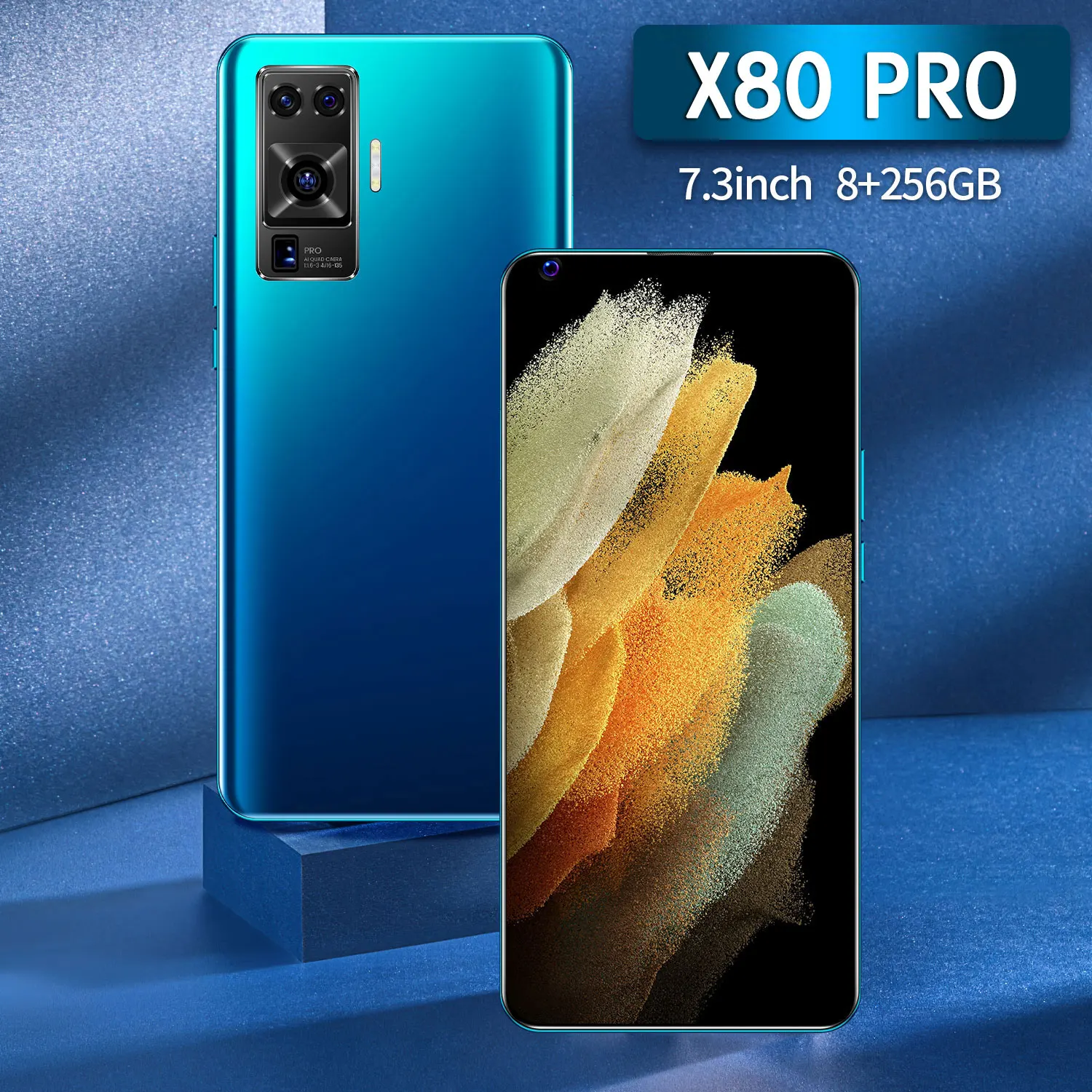 X80pro7-tel&eacute;fono inteligente versi&oacute;n Global, dispositivo con pantalla de 7,2 pulgadas, 8 + 256GB, 16 + 32MP, bater&iacute;a de 6800mAh, compatible con Google, GPS, identificaci&oacute;n facial, 10 n&uacute;cleos, Android-4
