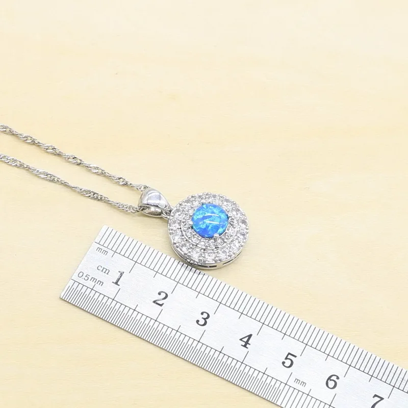 Серебро 925 белый опал Дубай ювелирные наборы для женщин ожерелье серьги кольцо с