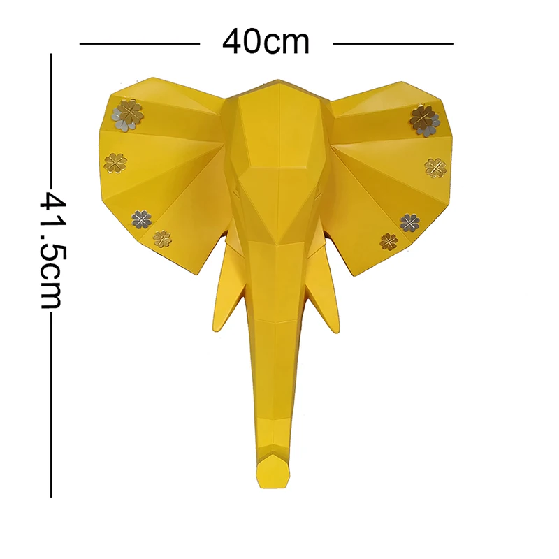 yellow 3D большая статуя слона скульптура для домашнего декора Свадебные украшения Аксессуары винтажные вечерние украшения для сада дома стены комнаты - Цвет: yellow