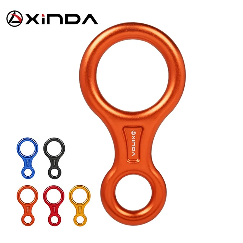 

XINDA Rock Climbing 8-Shape Eight Ring Abseiling Device 35KN Descender Belay Rappelling Carabiner Outdoor Downhill Descent Kit