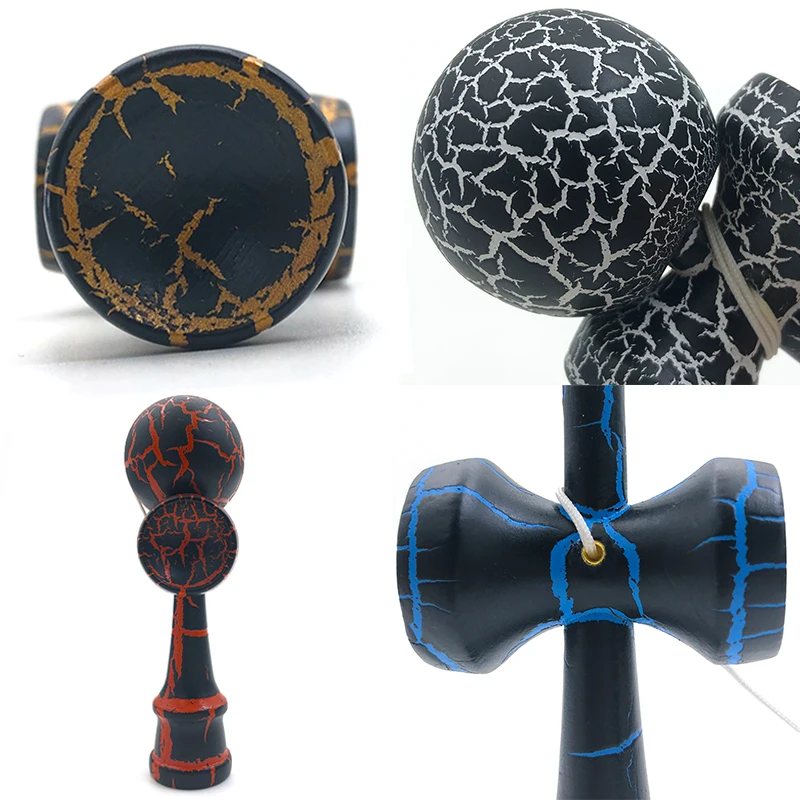 Профессиональная деревянная игрушка Kendama с красочным трещиным покрытием умелая