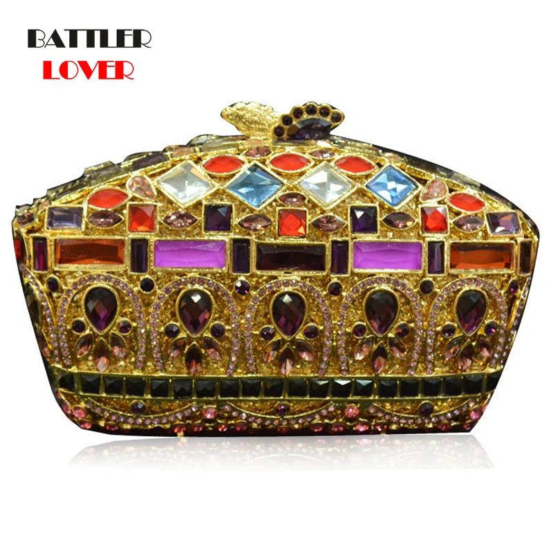 

Champange Clutch Bag For Women 2021 Luxury Diamond Crystal Evening Bags Female Party Bridal Handbags Gold Dinner Wedding Flaps