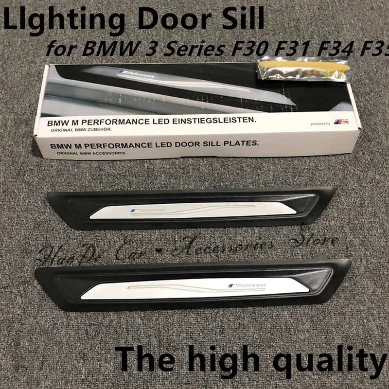 

A Pair Lighting Door Sill For BMW 1 2 3 4 5 Series X1X2 X3 x4 F30 F31 F34 F35 M PerformanceDoor Step Car Welcome Pedal Threshold