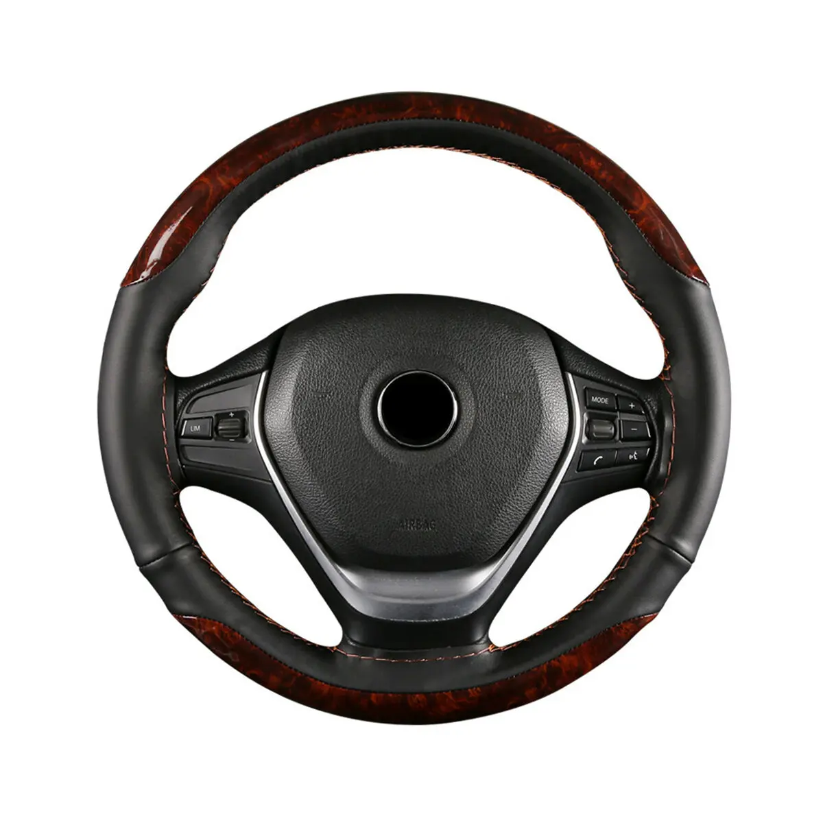 

38cm Microfiber Leather Braiding Car Steering Wheel Case Cover Sports Style Diamond Car Accessories Wheel Cover