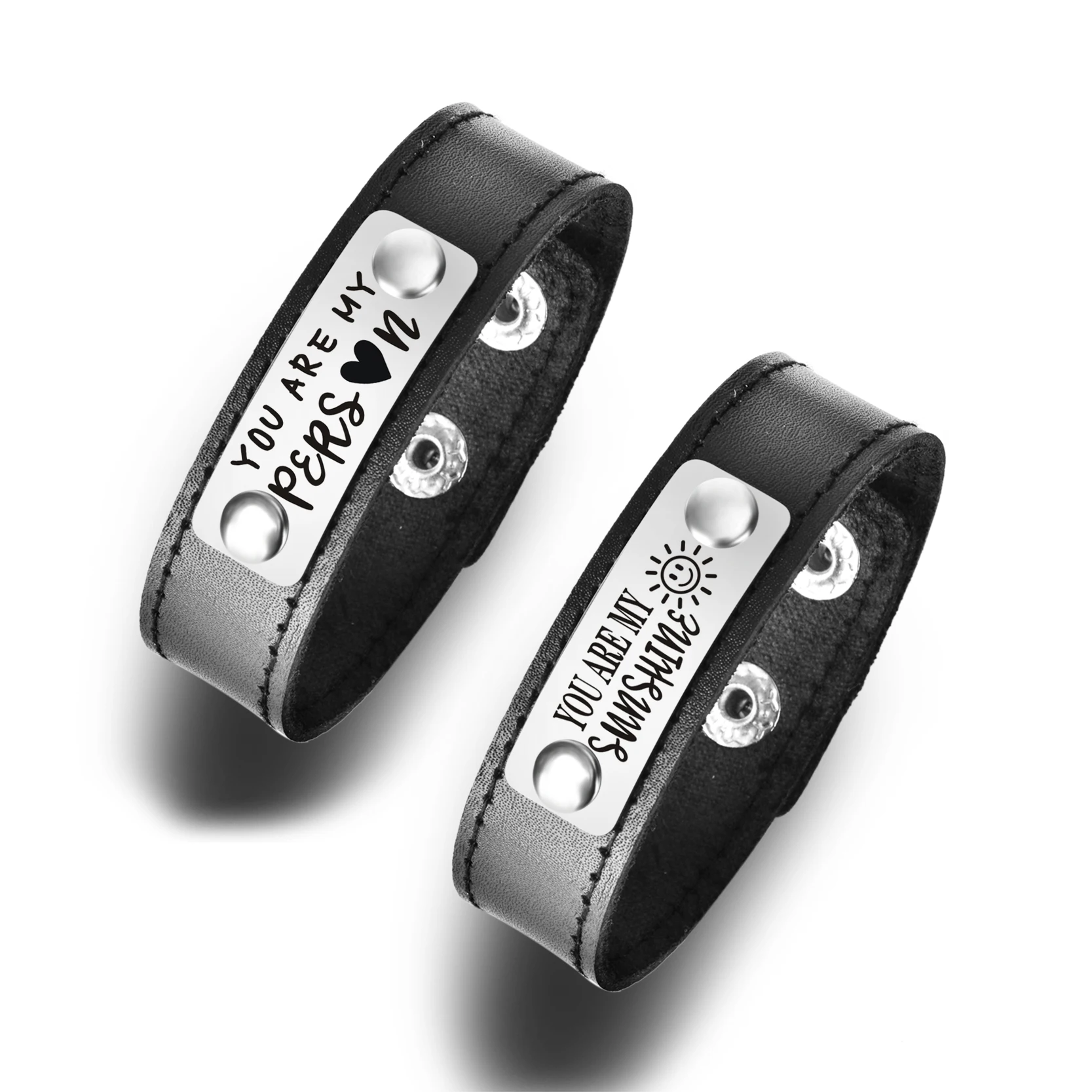 Personalized Stainless Steel Bracelet Custom Engrave Men Genuine Leather Wide Wristband Bangles Punk Jewelry ID Name | Украшения и