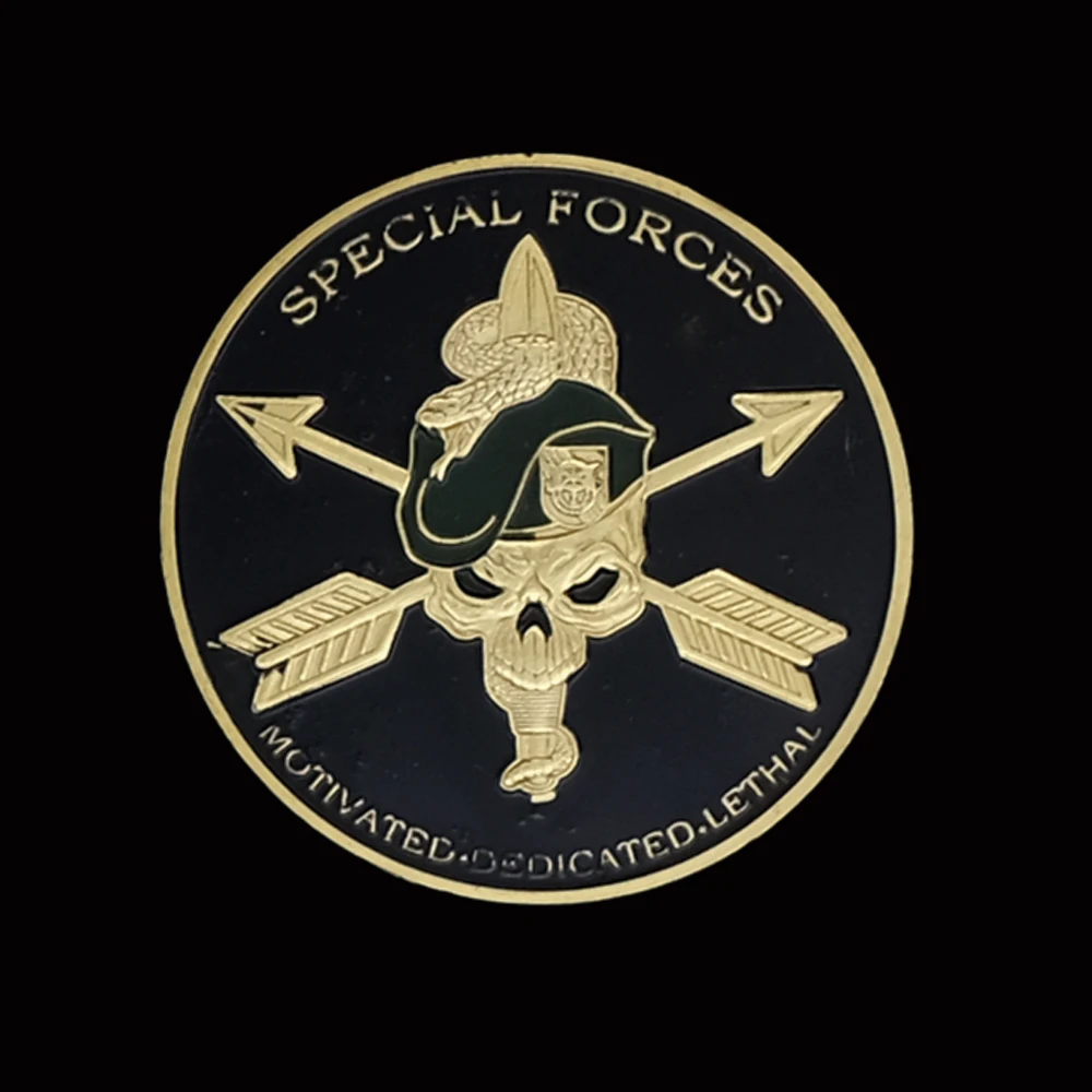 Армии США спецназ Монетка зеленые береты Liberty свободу Золотая монета