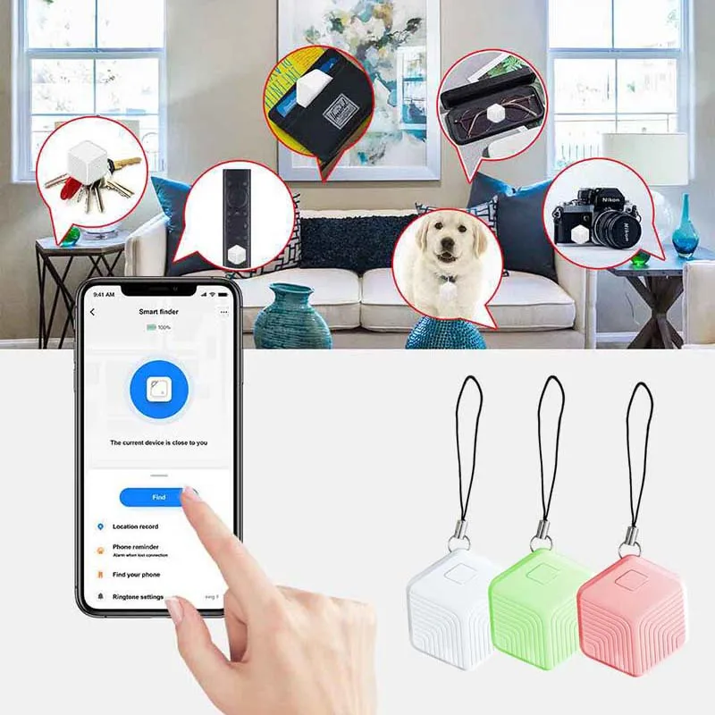 

1pcs Tuya APP Bluetooth Smart Finder Alarm Tile Wallet Keys Alarm Locator Realtime Kids Pets Bluetooth Anti-Lost Finder