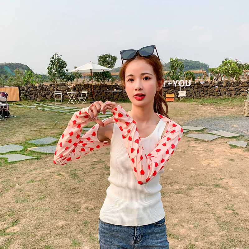 Летняя модная шаль из ледяного шелка Солнцезащитная накидка на руку удобная