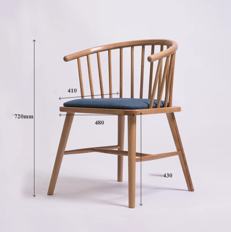 

Nordic Dining Chairs Customized Dining Chair Solid Wood Fabric Armchair Dining Chair Princess with Armrest Back Surround Chair