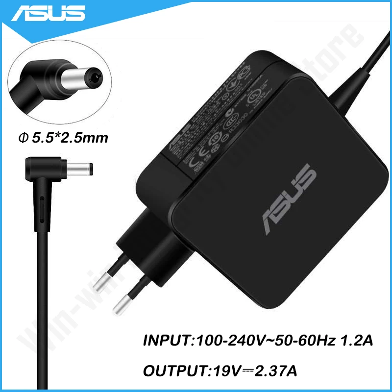 Asus 19V 2.37A 45W 5 5*2 5mm AC зарядное устройство адаптер для X401 X401A X401U X501 X501A X502C X502CA X550 X550L