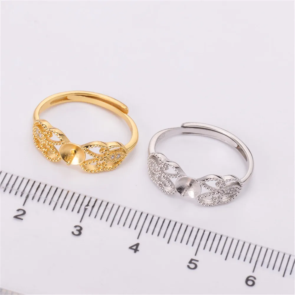 

Fashion S925 Sterling Silver Ring Mountings, Ring Findings, Ring Jewelry Parts Fittings Charm Accessories Jewellery No Pearl