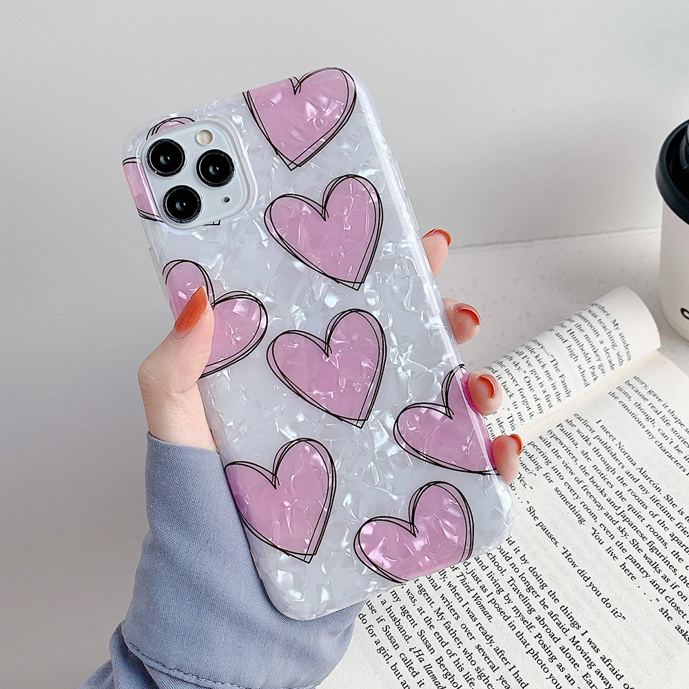 Чехол для телефона LOVECOM с милыми сердечками iPhone 11 Pro Max XR XS X 7 8 6 6s Plus мягкий IMD