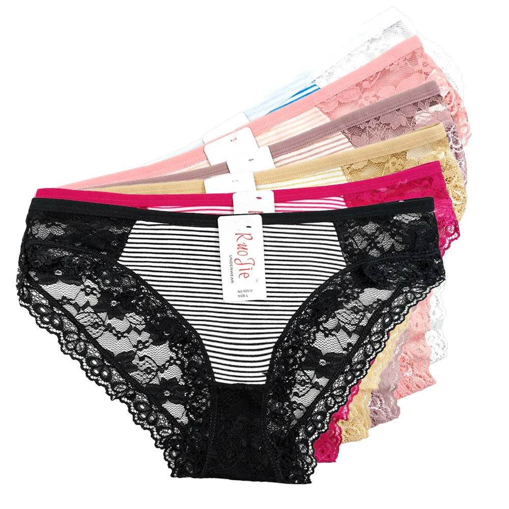 5pcs New Woman Panties Ladies Underwear Sexy Lace Plus Pantyhose Low Rise Cotton Briefs Intimates Hot Sale