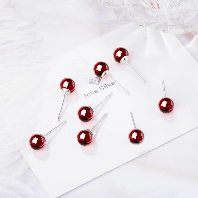 Природные гранат серьги простые темпераментные 925 серебряные предназначены для