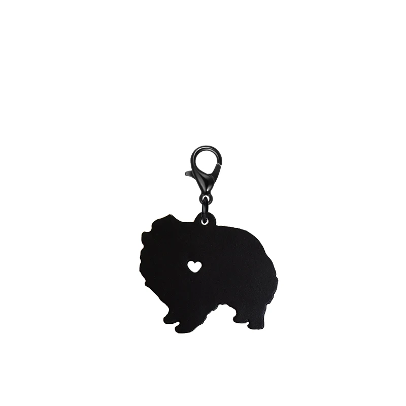Своего померанского шпица черный связка для ключей в виде собаки с 11 мм покрытие