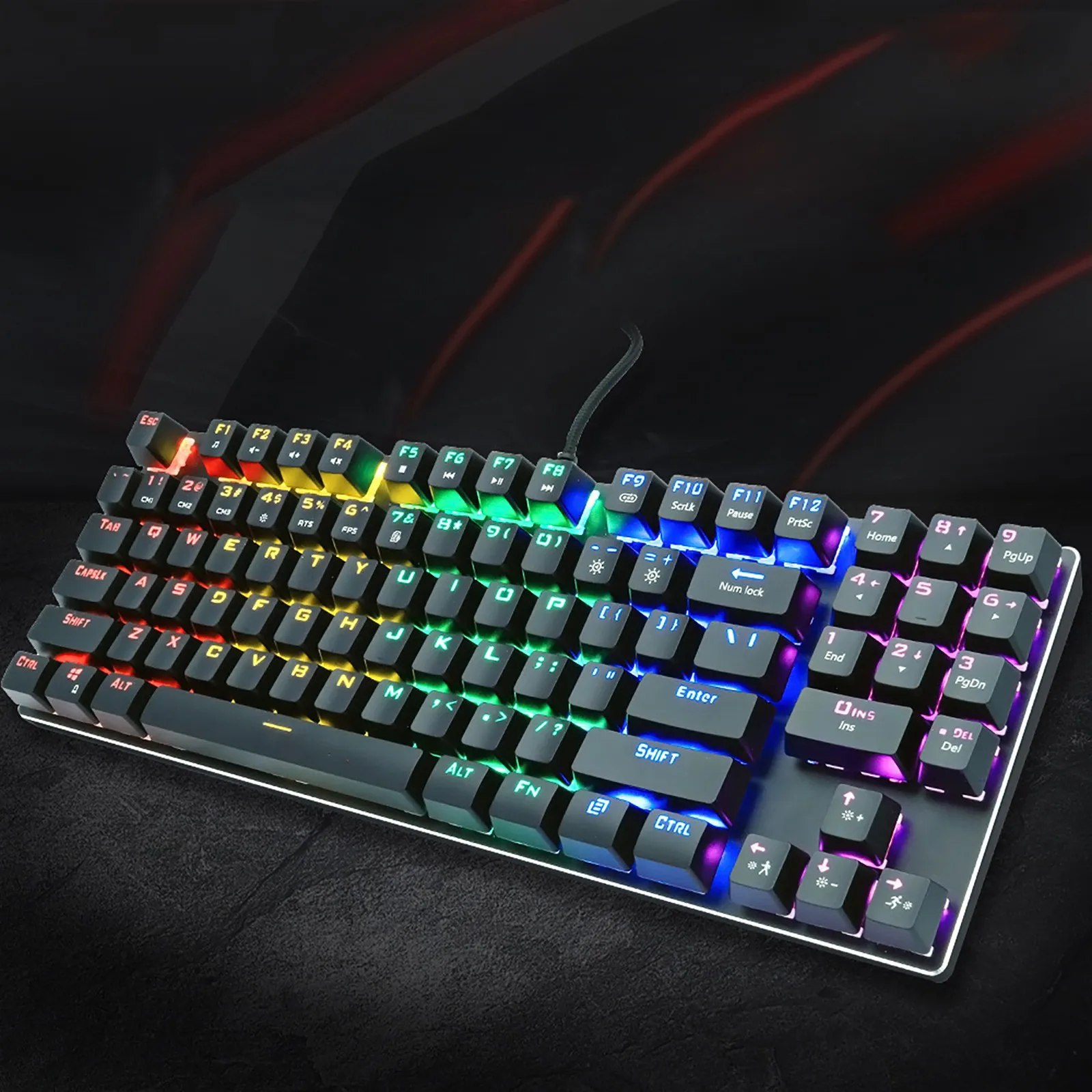 

HIPERDEAL(HIPERDEAL) New And High Quality Z56 Mechanical Keyboard Wired Gaming Backlit 89-key keyboard For Games Laptop PC