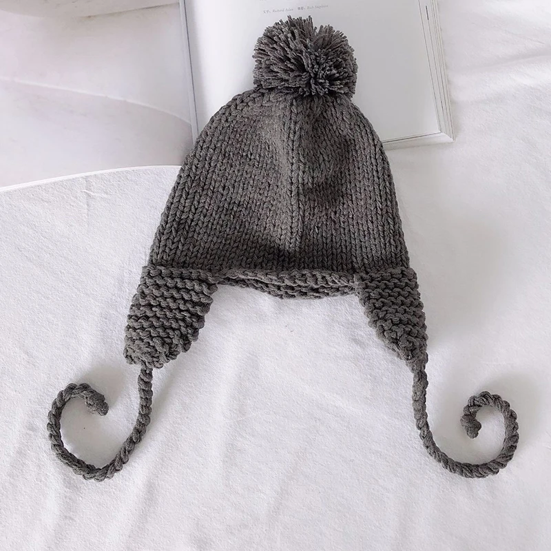 

Children's Knitted Hat Baby Boys Girls Hats Winter Warm Caps Unisex Newborn Baby Boys Girls Cap