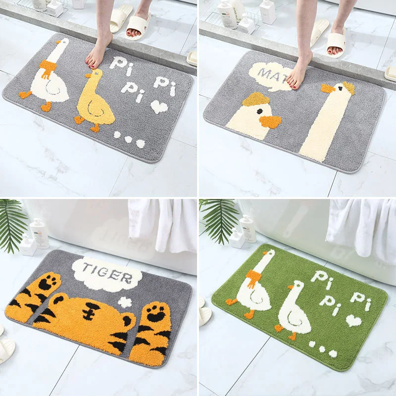 Коврик для ванной с изображением утки Нескользящий Впитывающий очень мягкий