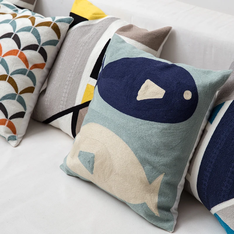 Наволочка DUNXDECO для декоративной подушки наволочка из хлопка в средиземноморском