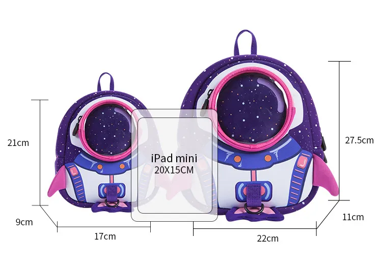3D Children Creative Rocket School bags Cute Anti-lost Children's Backpack Schoolbag for Toddler Boys Girls Baby Small Bags