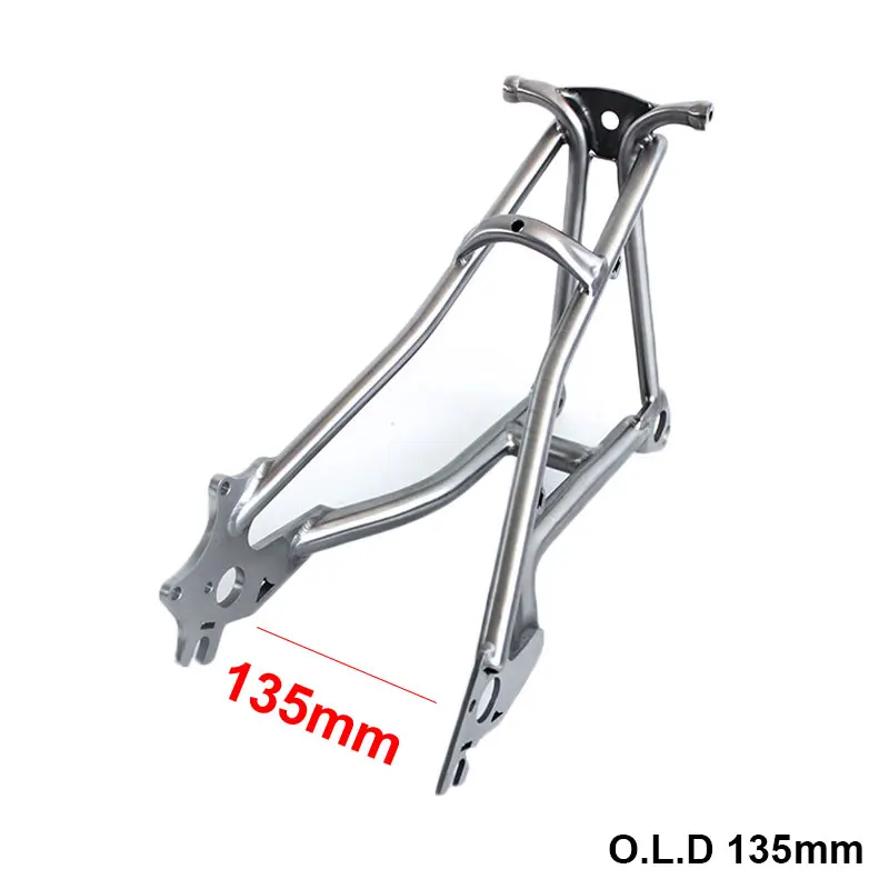 O.L.D 135 Disc Brake Велосипедная вилка титановый задний треугольник для Бромптона легкий вес 394 г и лучшее качество титановый треугольник для складного велосипеда Бромптон - Цвет: O.L.D 135 Disc Brake