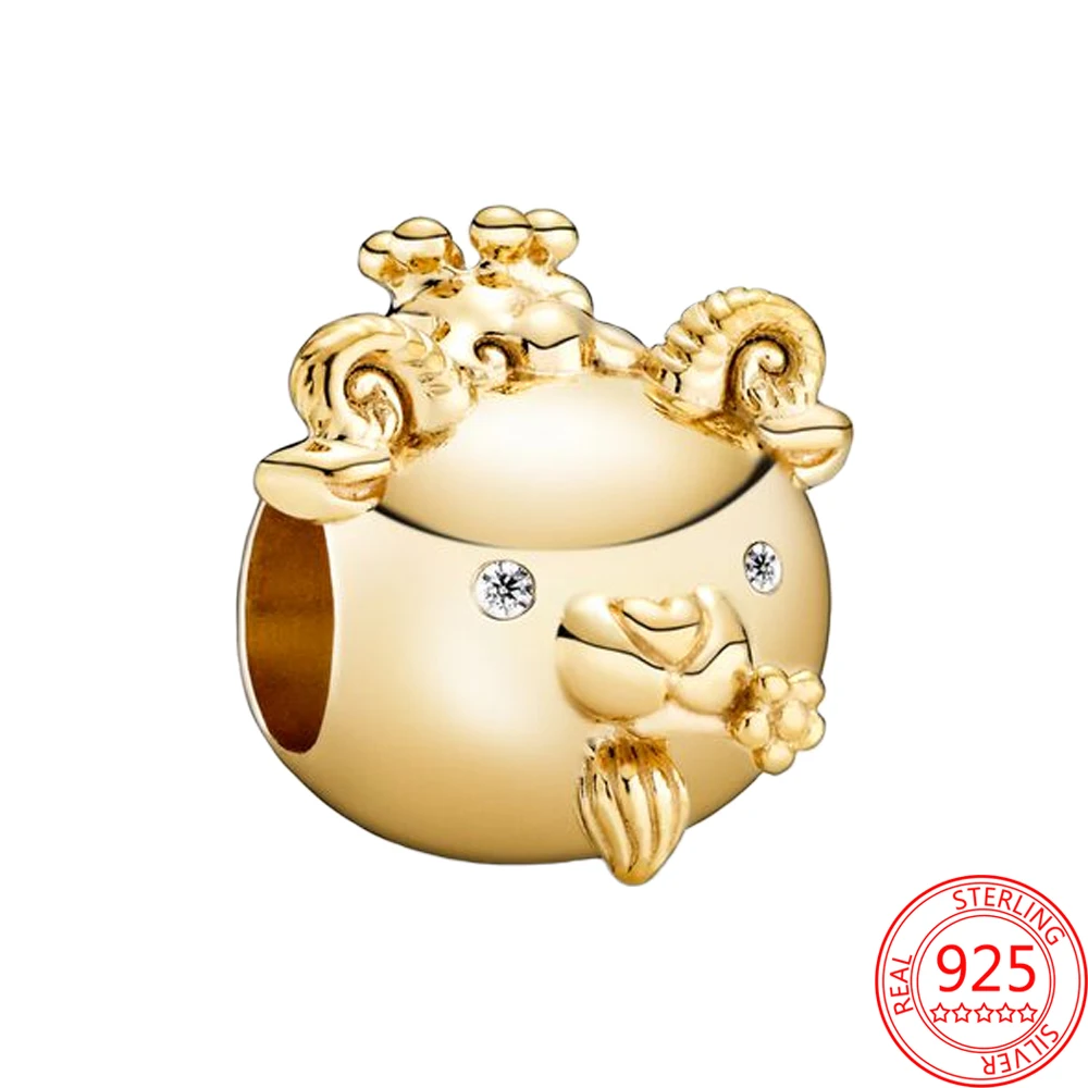 

Женский кулон из серебра 925 пробы, с золотистыми бусинами