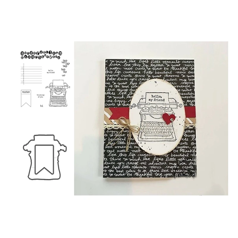 JCarter штампы для резки металла и четкие штампы для Typewriter ремесло печатной машинки буквы нажмите штампы резки трафареты сделать альбомный лист