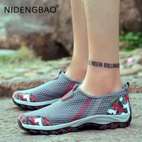 mens sneakers couple hiking shoes women outdoor trekking walking climbing breathable sports shoes quick dry slip on size 35 44