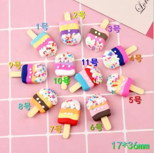 10 шт./лот kawaii моделирования Полимерная глина в виде мороженого и множество цветов