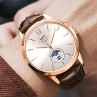 switzerland carnival moon phase gmt mechanical watch men miyota watch automatic sapphire genuine leather strap montre relogio