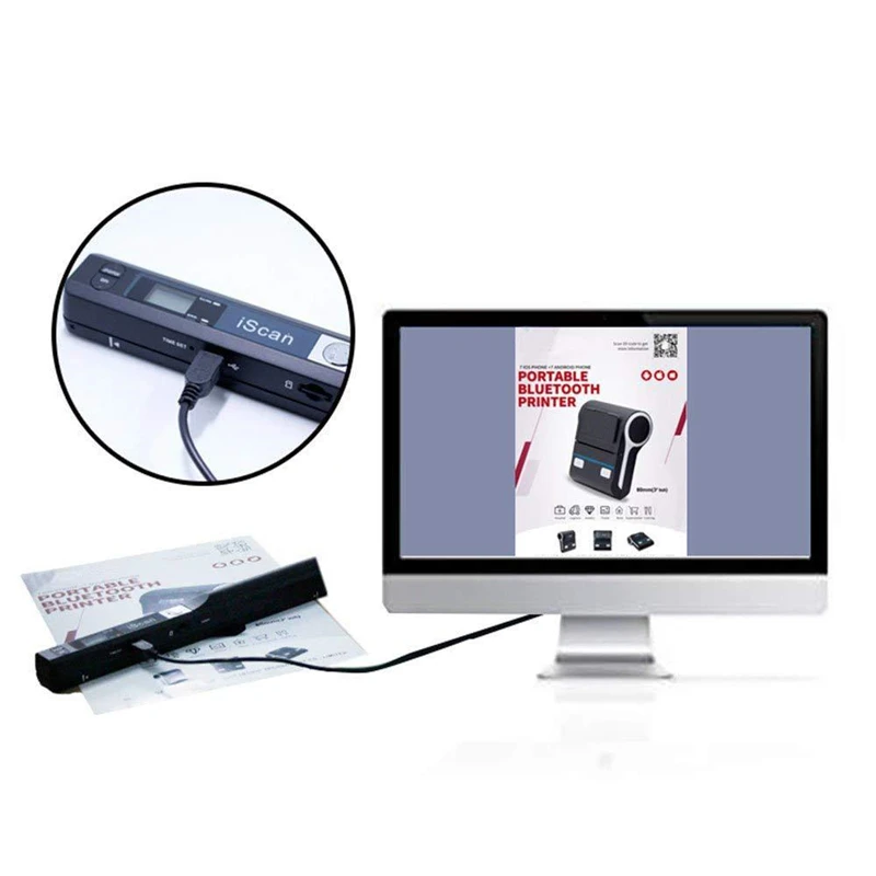 900DPI Portable Mobile Scanner Wireless USB Support Card Document A4 Paper Photo Image Scan Handheld JPG PDF | Компьютеры и офис