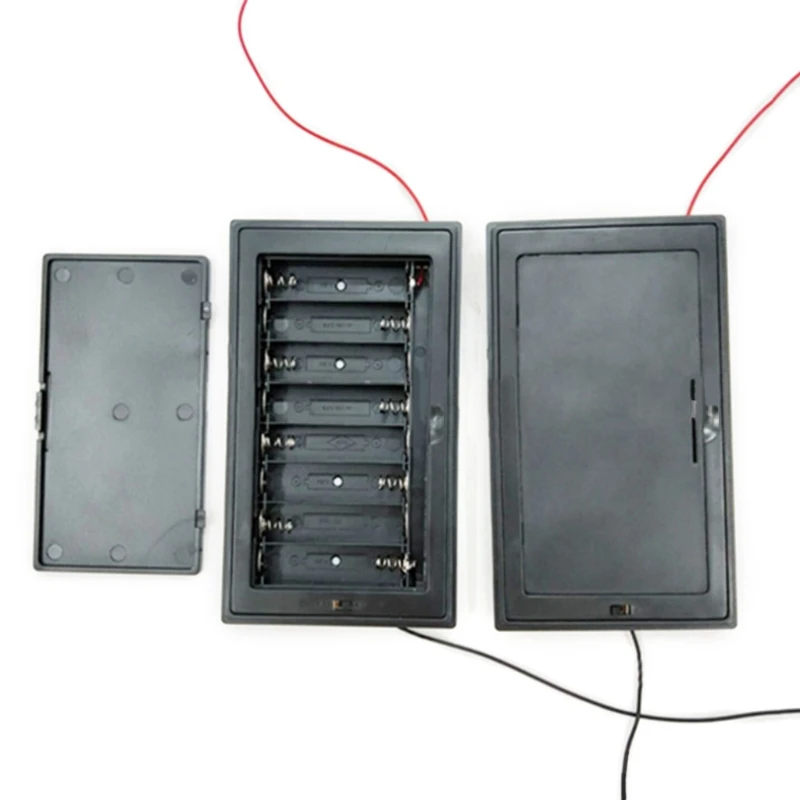 

8 X 1.5V AA 2A Cell Battery Holder Storage Box Standard 12V 8x1.5V 8xAA 12V Wired ON/Off Switch with Cover