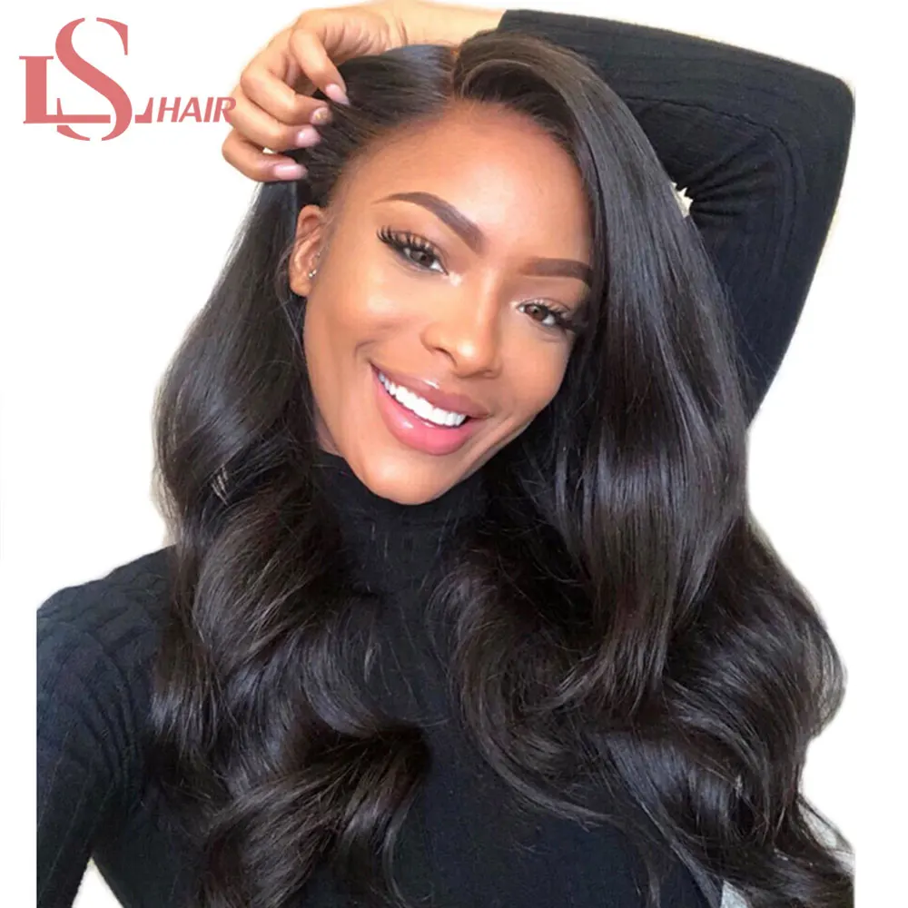 Парики LS hair 13x4 из человеческих волос на сетке бразильские волнистые парики с