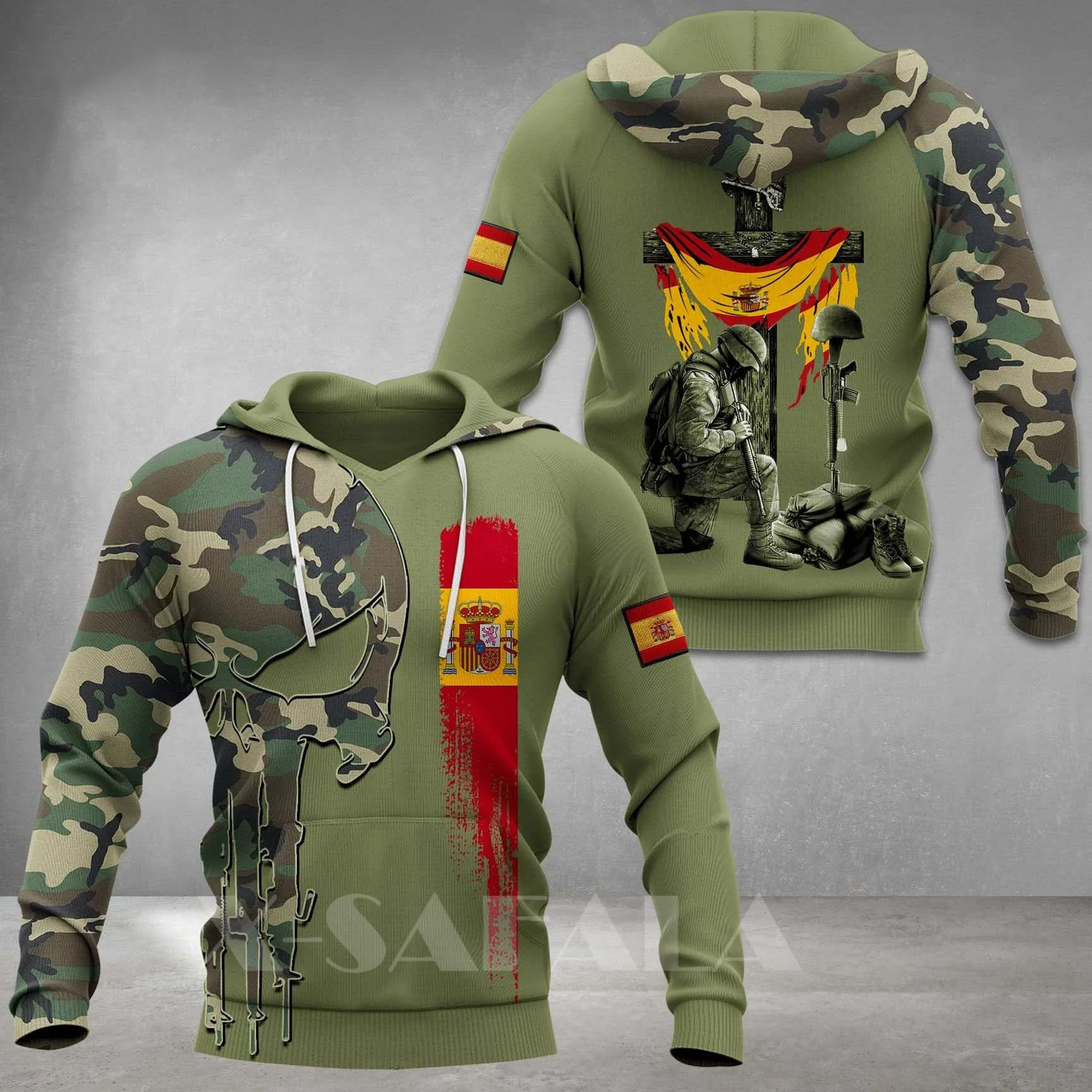 

Толстовка с 3D-принтом испанского солдата-Испании, мужская и женская верхняя одежда в стиле Харадзюку, пуловер с капюшоном, спортивные костю...