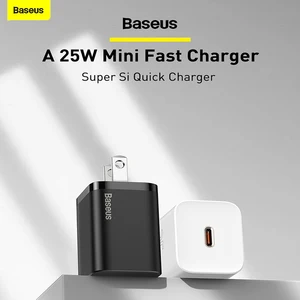 baseus pd 25w fast charger us type c charger for samsung xiaomi iphone quick charging travel wall charger for huawei data cable free global shipping