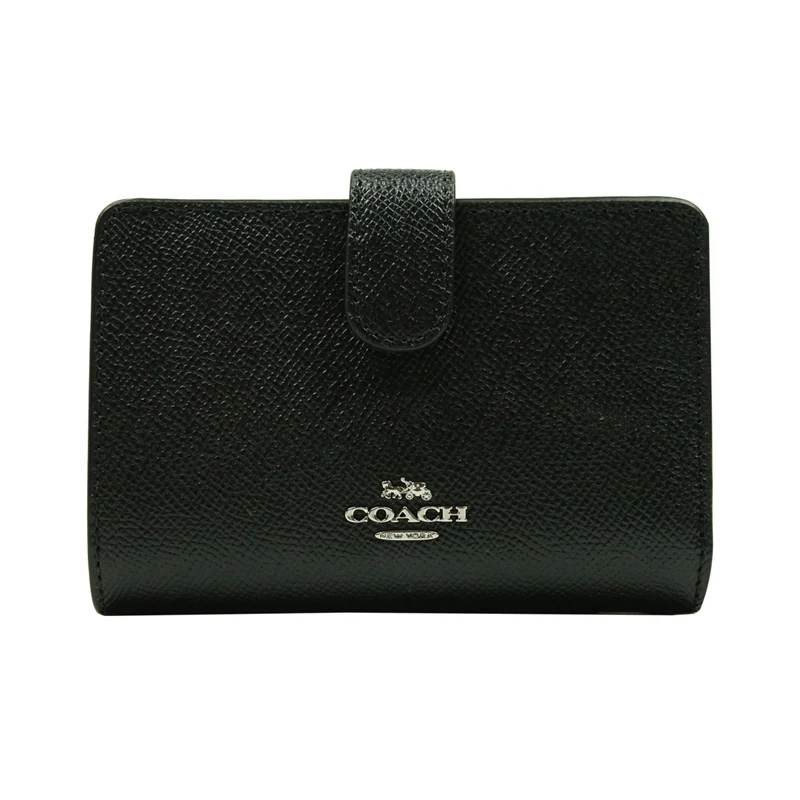 Бумажник на молнии среднего угла COACH F11484 - Цвет: blackF11484SVBK