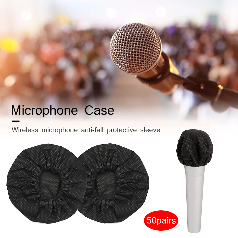50 пар Одноразовые нетканые чехлы для микрофона универсальные защитные накладки