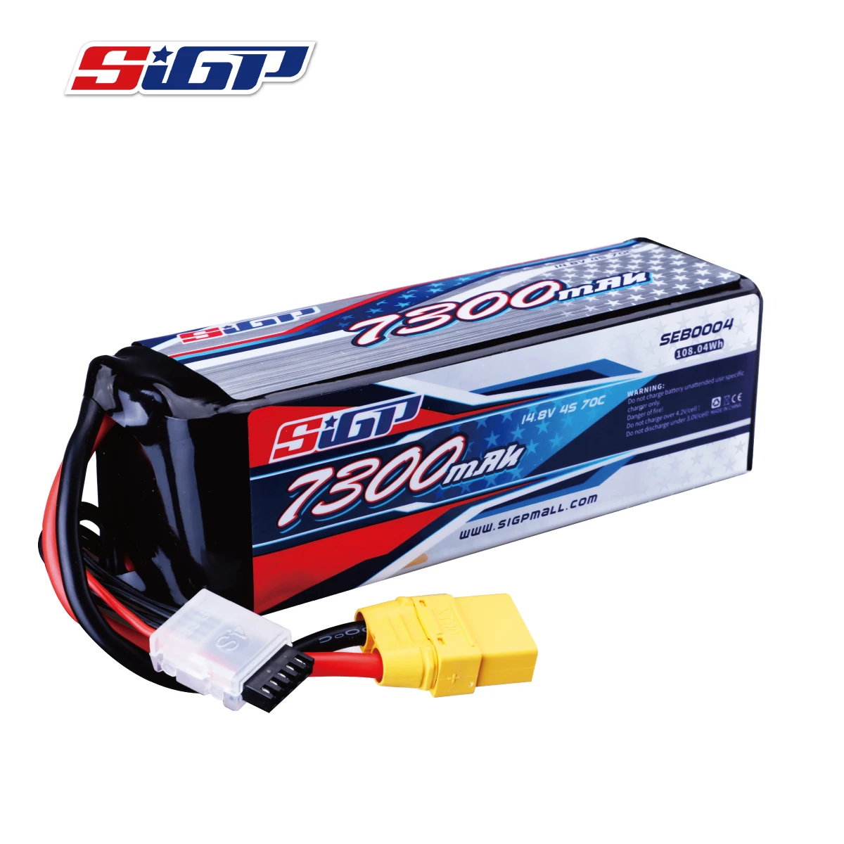 SIGP 4S 14.8V Lipo Battery 7300mAh 70C Soft Pack With XT90 Connector For RC Truck Car Truggy Buggy Vehice Racing Hobby