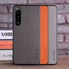 Чехол для Sony Xperia 5 iii, роскошный чехол из текстильной кожи, мягкий ТПУ Жесткий чехол из поликарбоната для телефона sony xperia 5 iii, чехол, чехол