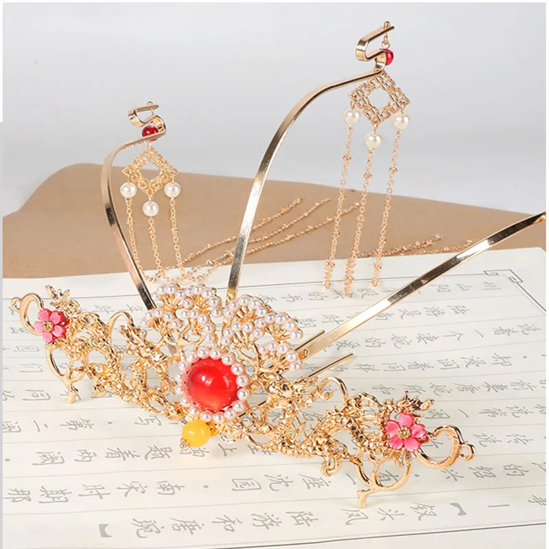 

QIANJI Chinese antique hairpin jewelry Hanfu costume bride temperament hairpin accessories plate hair accessories