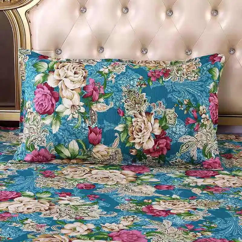 

3pcs Bedding Set 100% Cotton Thicken Bed Sheet 1pc Bed Skirt + 2pcs Pillowcase Twin Flat Sheet Large Size Bed Cover 235x300cm