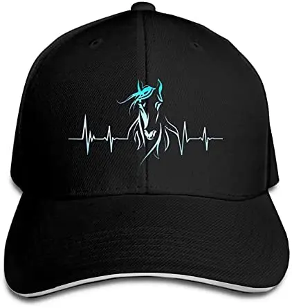 

Heartbeat Horse Dad Hat Men's Men's Stylish Baseball Cap Black