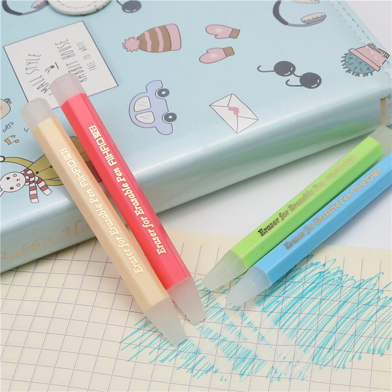 

4PCS/LOT Hot erasable pen eraser Student work Temperature control ink magic gel pen Rubber