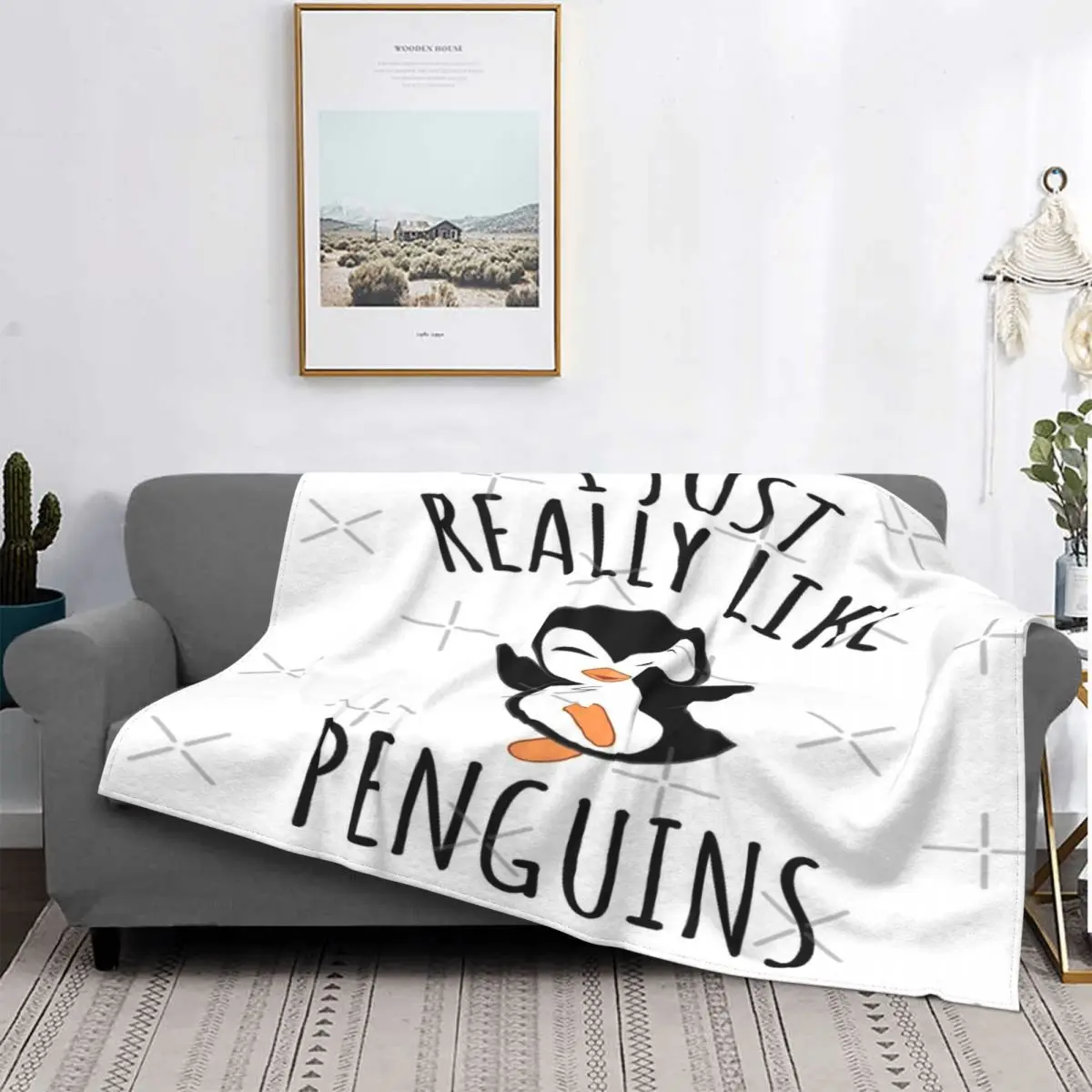 

I Just Really Like Penguins Blanket Bedspread Bed Plaid Bed Plaid Beach Cover Double Blanket Receiving Blankets
