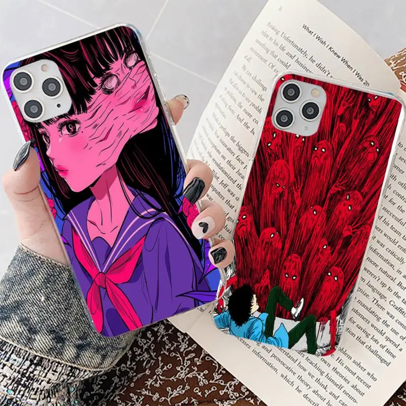 

Junji Ito Tees Horror cartoon Phone Case for iPhone 11 12 13 mini pro XS MAX 8 7 6 6S Plus X 5S SE 2020 XR cover
