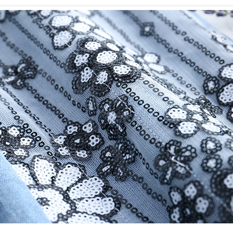 Женские расклешенные брюки FERZIGE с блестками и вышивкой узкие эластичные джинсы