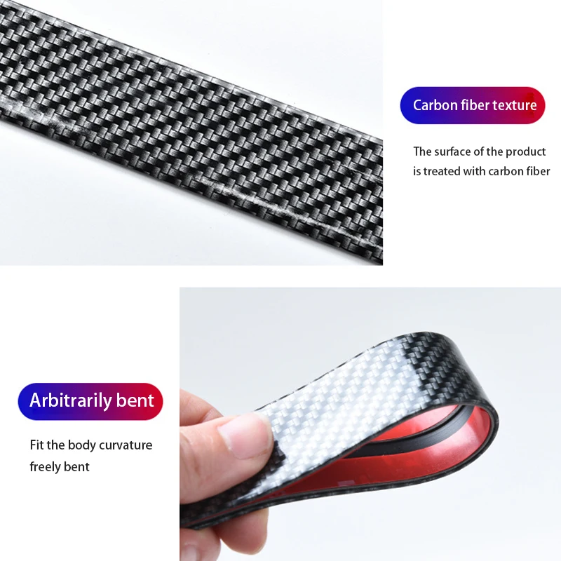 Автомобильная наклейка 5D углеродное волокно порог формования резиновый